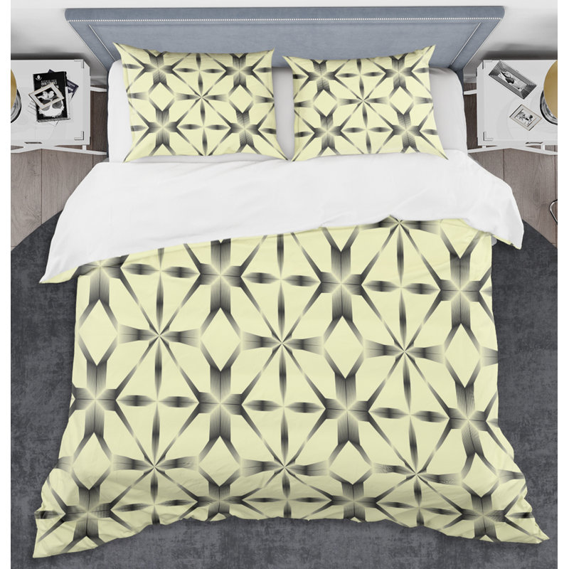 Ensemble de housse de couette oriental ornement Mid-Century, Housse de couette double / grand et 2 taies décor