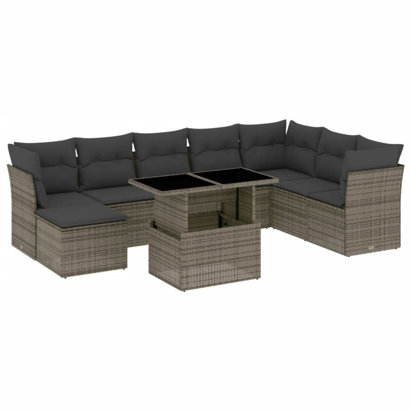 Grand canapé modulaire en rotin PE Vidaxl