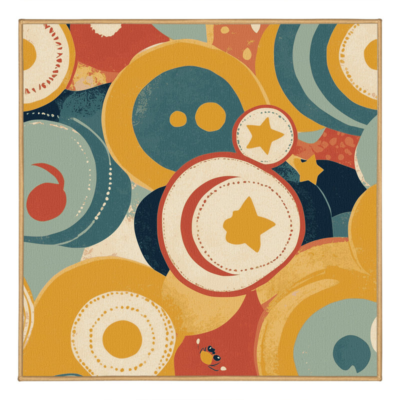 Retro Beam Rug, Square 5'
