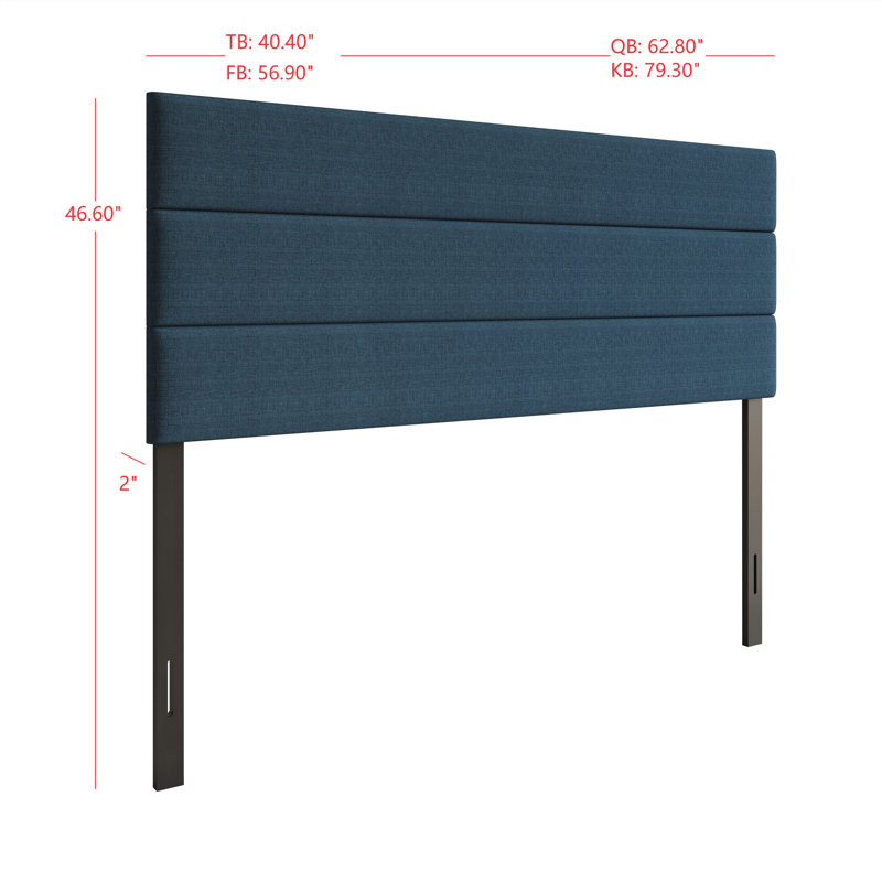 Tête de lit tapissier Farmersville, Grand, Denim Blue