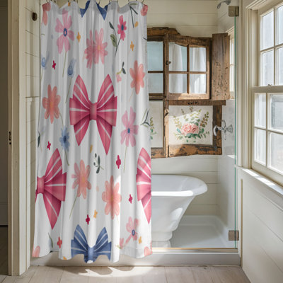 Ribbon Blossoms - Rideau de douche Premium