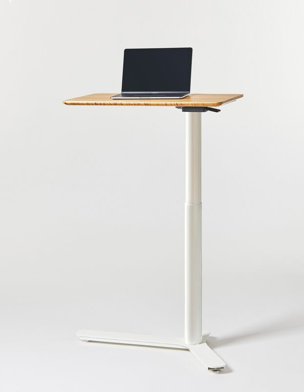Float Mini Desk, Bamboo/Cloud White