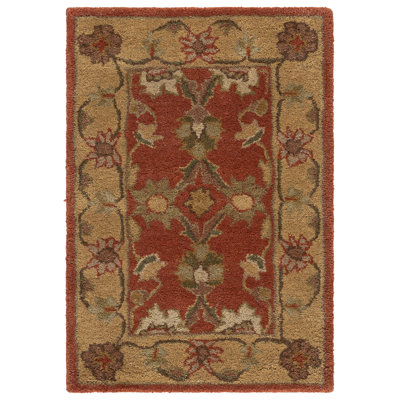 Dunbar Hand Tufted Wool/Cotton/Latex Oriental Rug in Gold/Rust