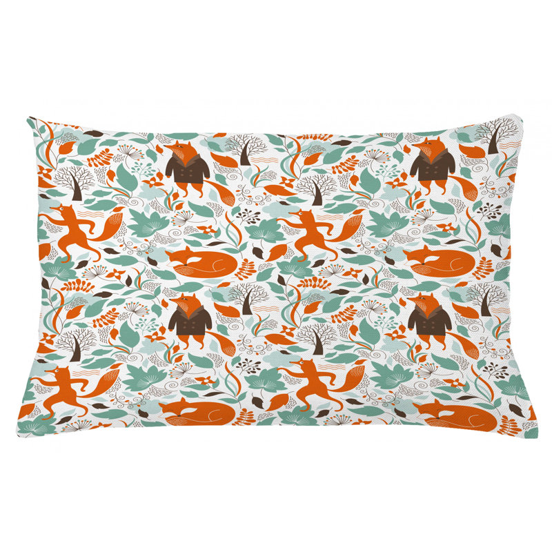 Housse de coussin lombaire floral intérieur/extérieur fox, 16 po x 26 po