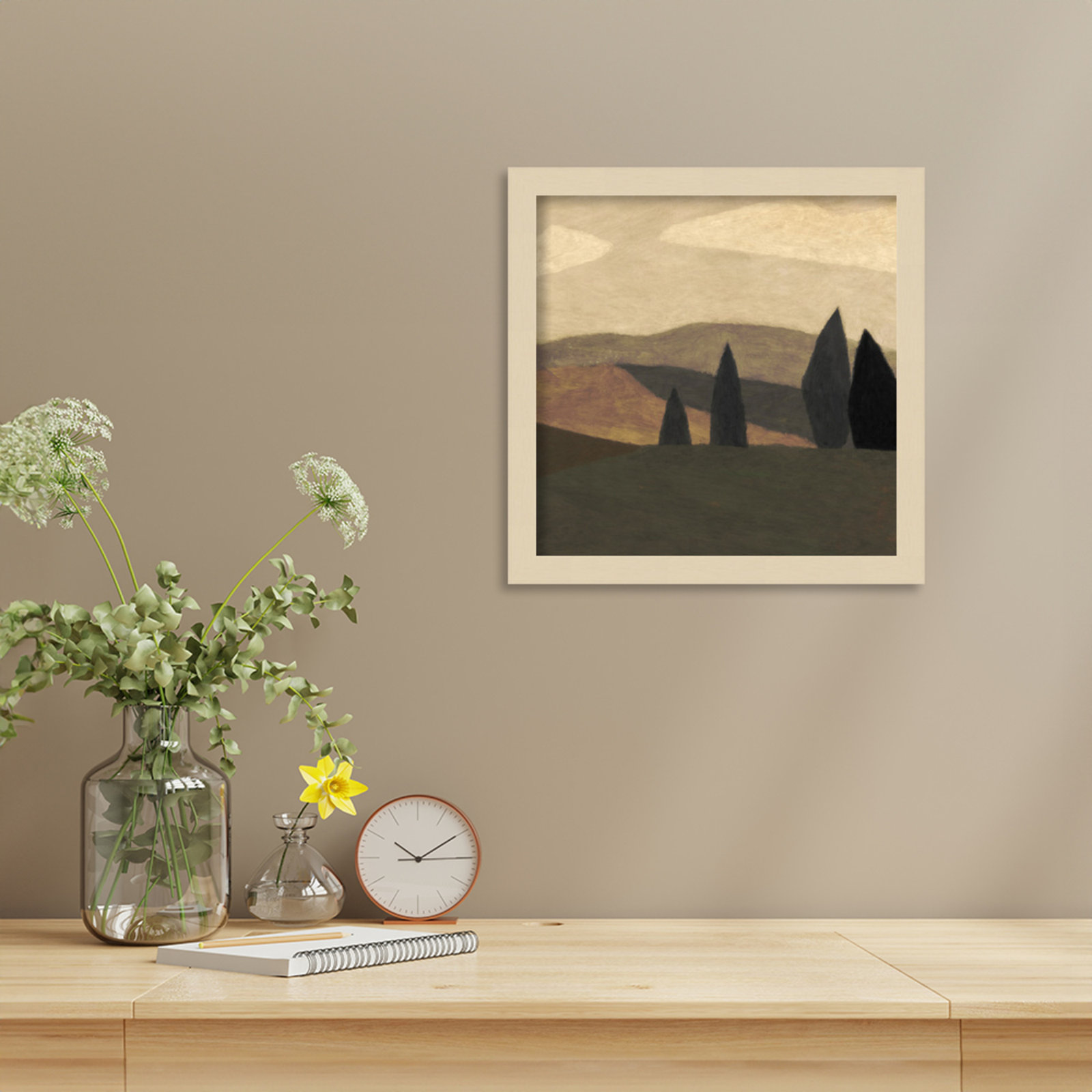 Paysage 2 Print by Dan Hobday, Brown, 13" H x 13" W