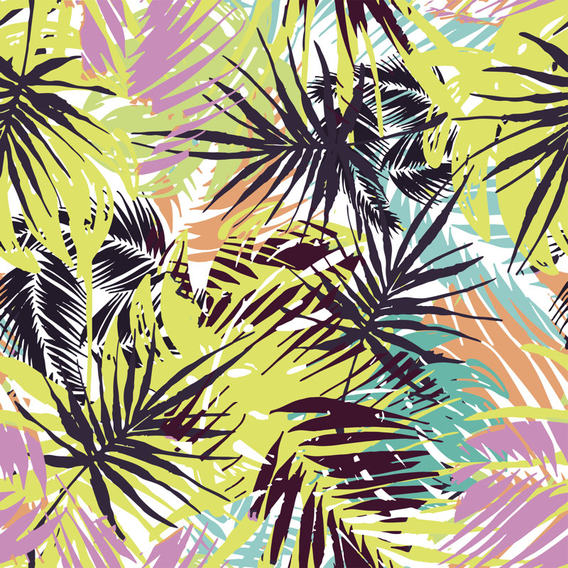 Aahna Exotic Seamless Pattern 1 Piece Wrapped Canvas Wall Art, 122cm H x 122cm W x 3.8cm D