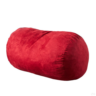 Fauteuil à billes cylindrique en suède de 6,5 pieds Firefly, rouge