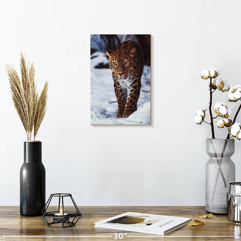 Brampt Winter Leopard, 12" H x 8" W