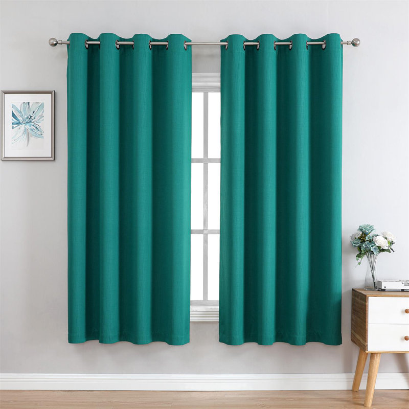 Rideau occultant embossé, 50" W x 63" L, Sarcelle