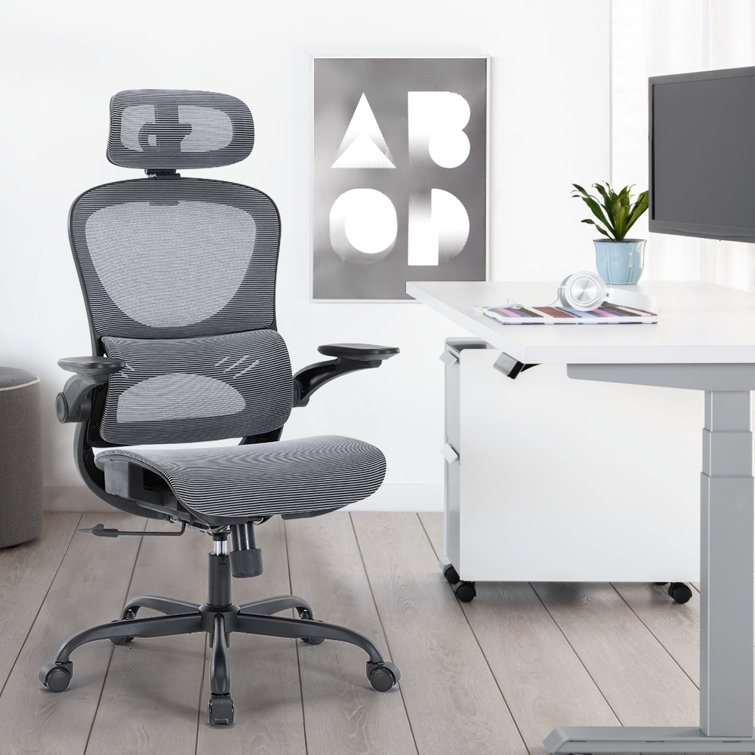 SIHOO Ergonomic Office Chair Mid-Back Home Desk Chair with Lumbar Support  Small Mesh Computer Chair, Gray
