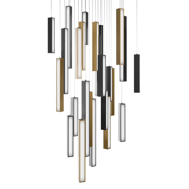 Luminaire suspendu à DEL Chaos, H 26 po x l 28 po x P 28 po, 25