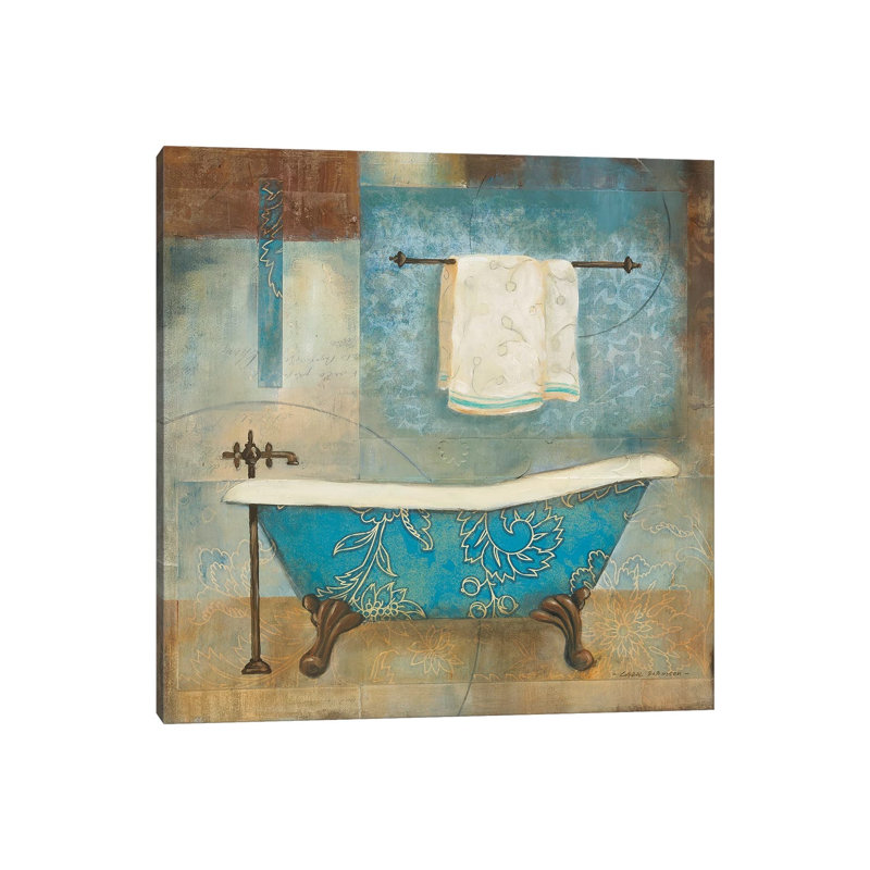 Aqua Spa II by Carol Robinson - Painting on Canvas, Wrapped Canvas, 30.48 cm H x 30.48 cm W