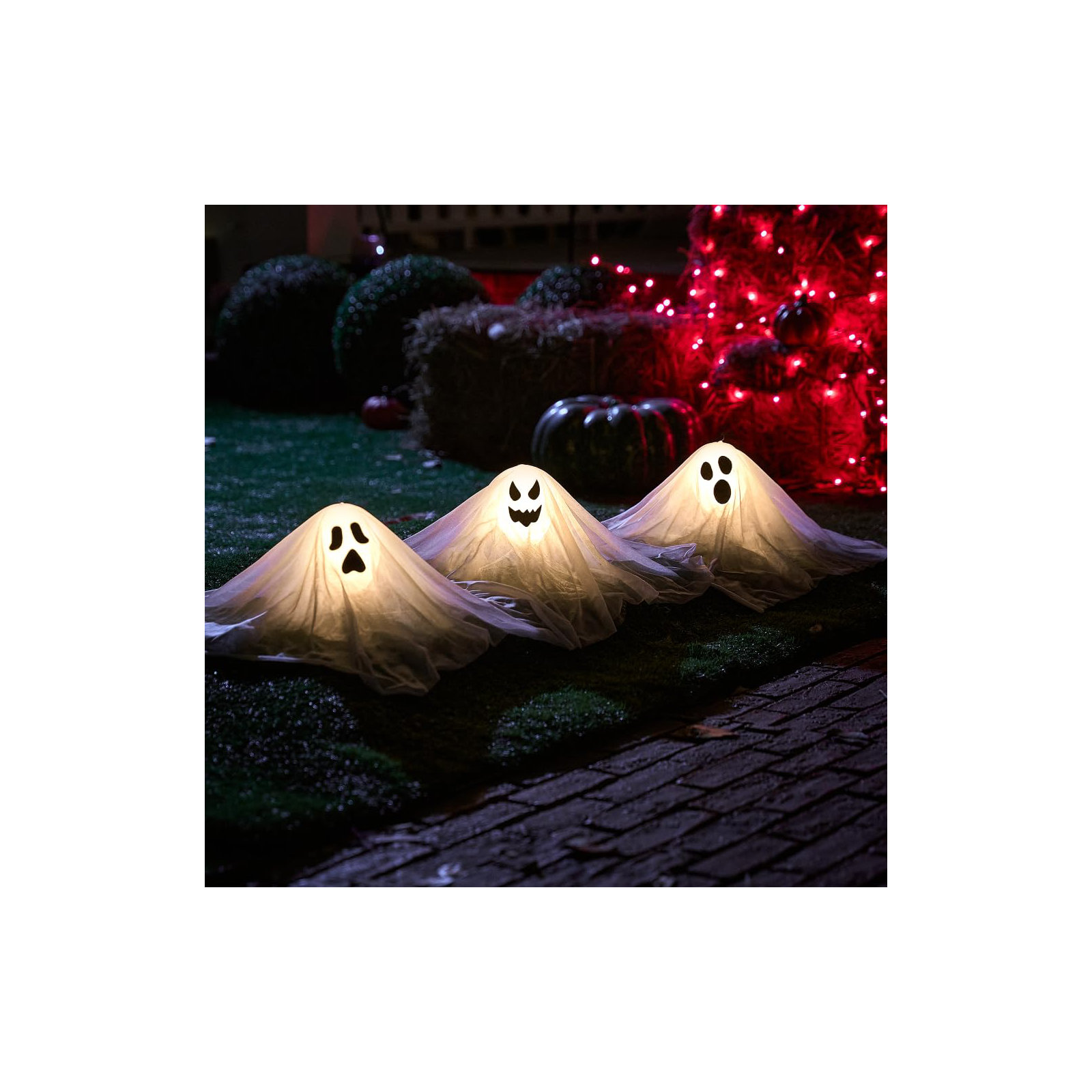 3-Pack Light-Up Ghost Yard Stakes