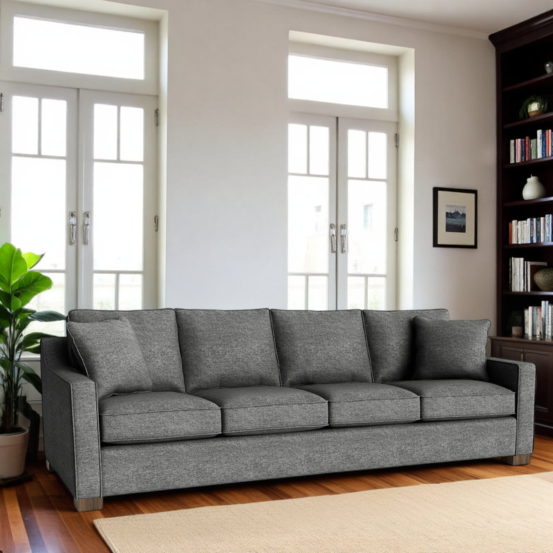 Aceyon Upholstered 102'' Sofa, Espresso, Jango Charcoal