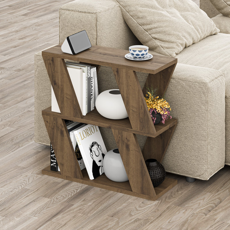Adriana Side Table Modern Compact Design for Living Room & Bedroom, Brown