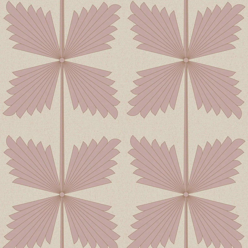 Palmetto - papier peint, Déco rose, Papier de qualité supérieure, Non-collé
