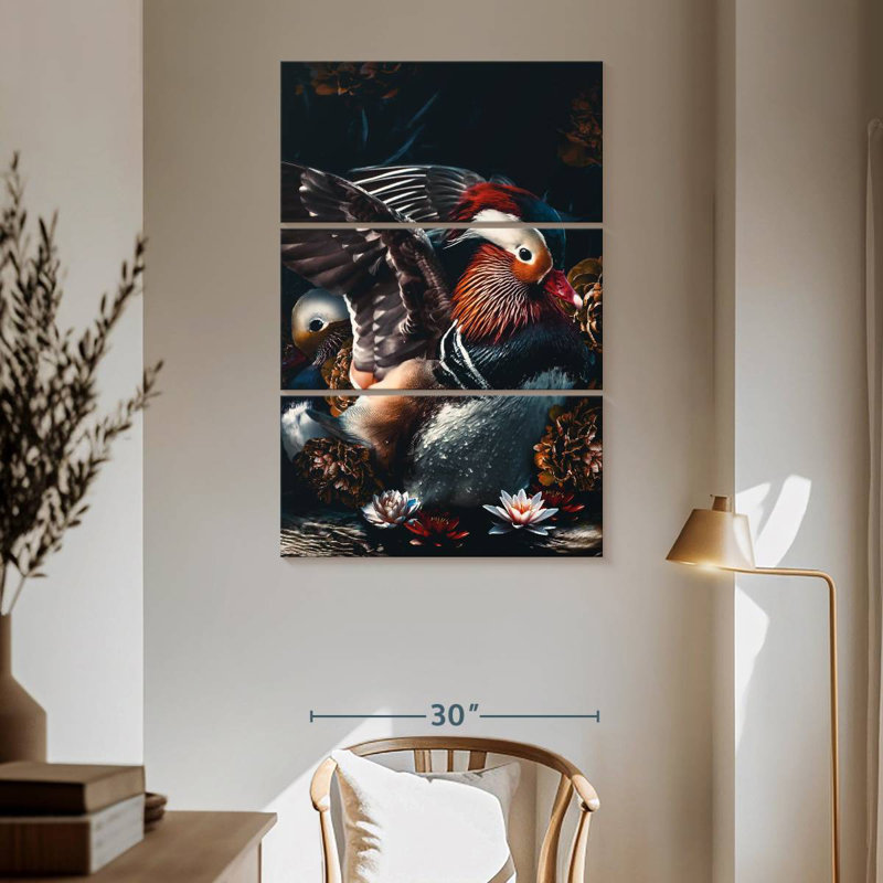 Brampt Dark Mandarin Ducks, 65" H x 42" W