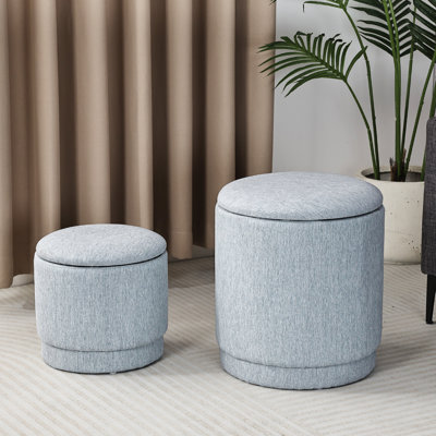 Ensemble de 2 repose-pieds ronds en tissu avec repose-pieds
