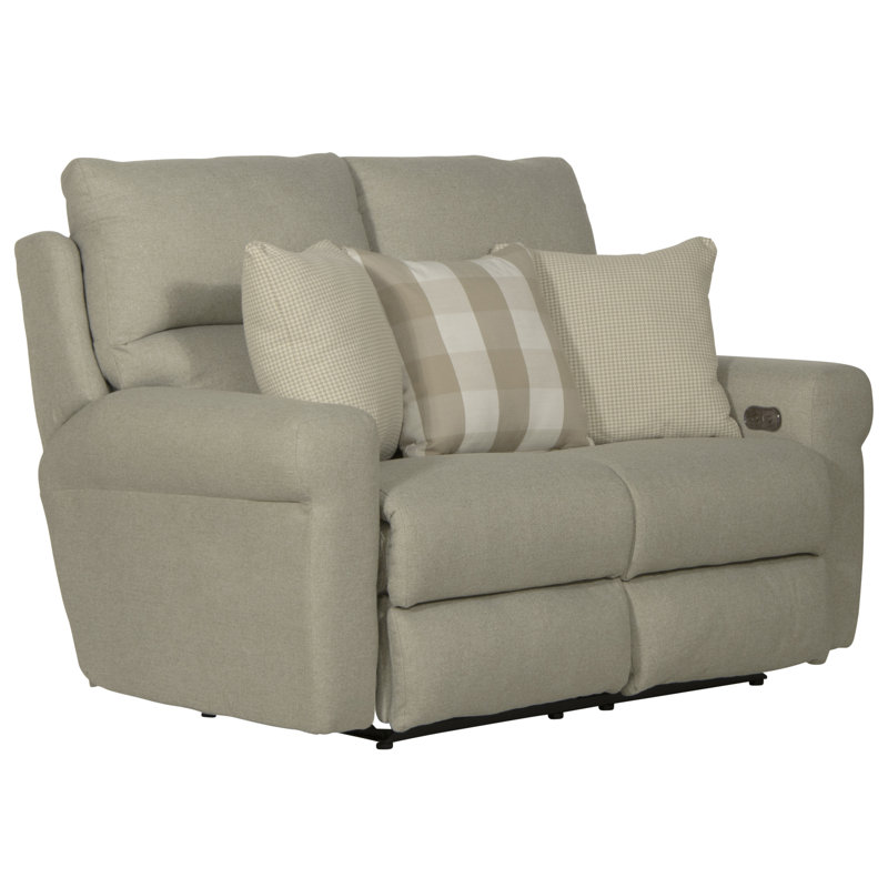 Aneeta Lay Flat Reclining Loveseat, Beige, Power