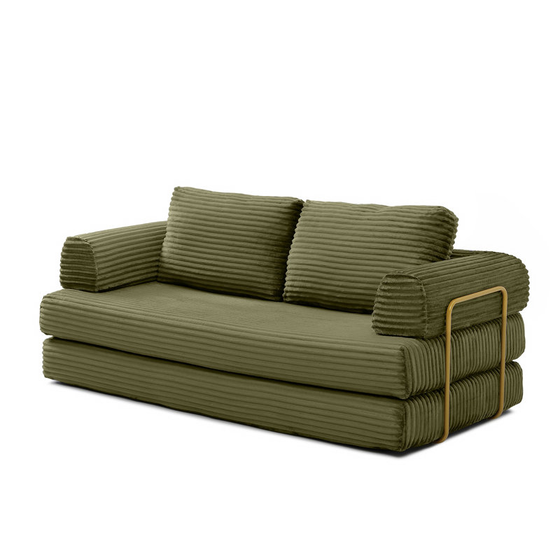Canapé-lit convertible très grand de 79 pouces sans assemblage, Vert