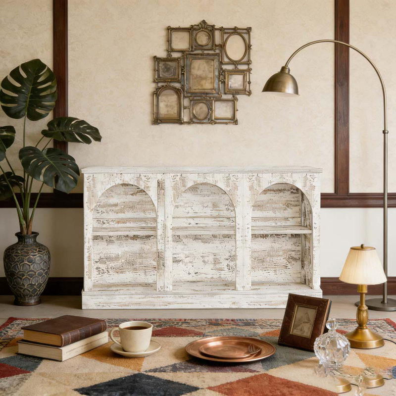 Console de table d'entrée avec rangement à 3 niveaux Farmhouse