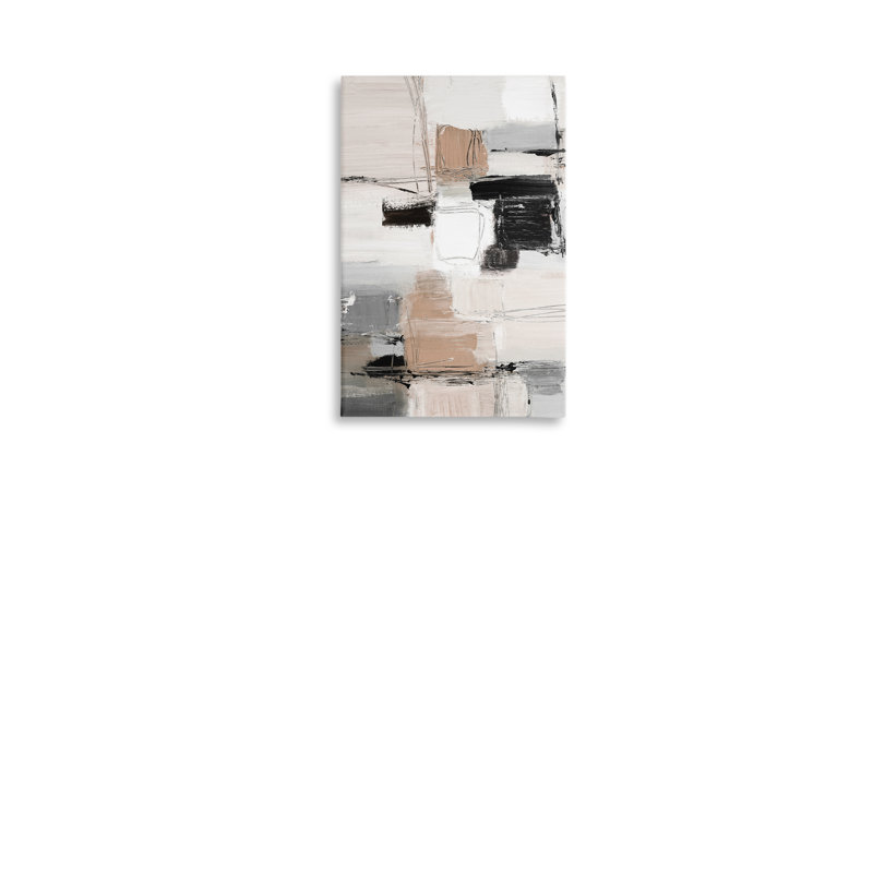 Toile contemporaine contemporaine neutre, design par Lanie Loreth, H 36 po x l 24 po
