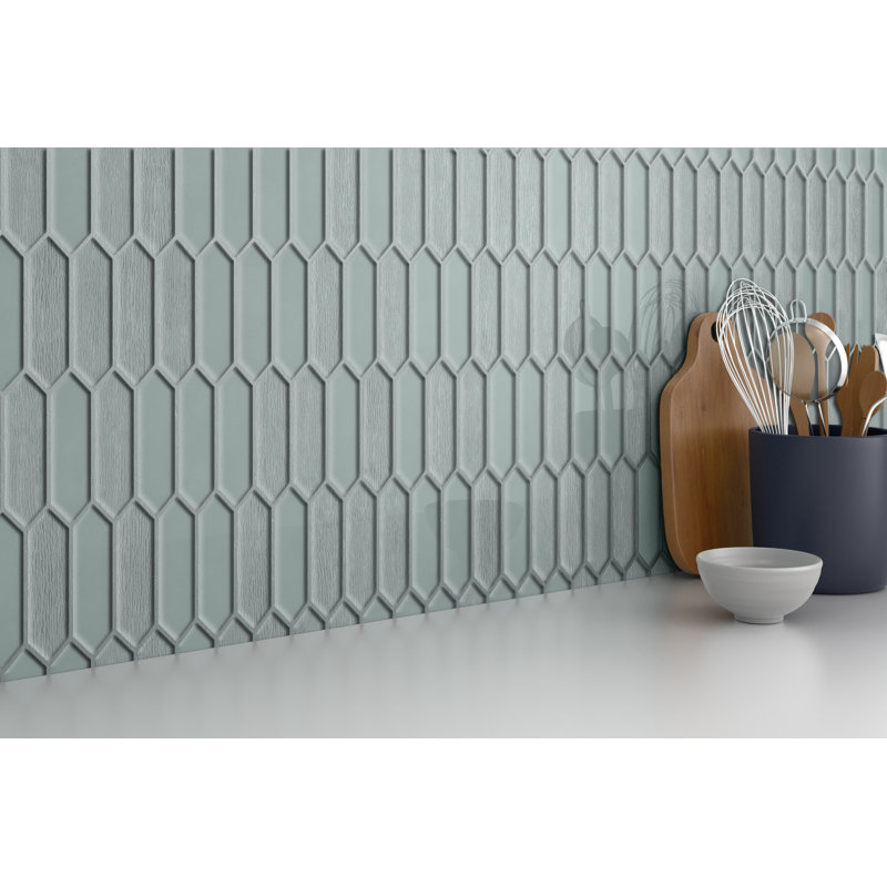 Picket Silver 9 in. x 11 in. Glossy Glass Wall Tile (7.84 sq. ft./Case), Silver