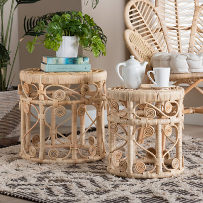 Desilva Frame Rattan Nesting Tables