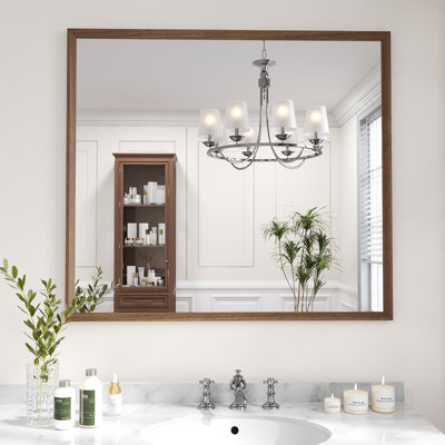 Miroir de salle de bain mural avec miroir en verre trempé de 4 mm