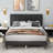 Jayla Platform Bed Frame With Adjust Headboard And Slats Support, No Box Spring Needed-936174068-936174069