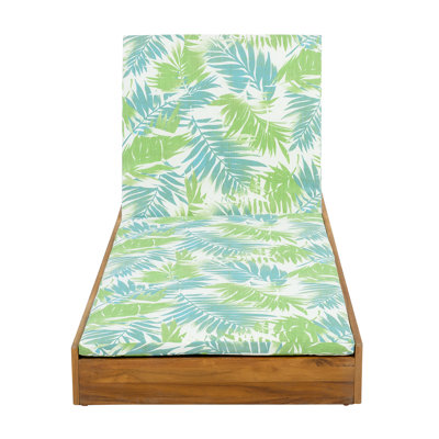 Chaise longue de patio réglable en bois d'acacia avec coussin Hofmann