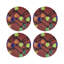 Xmas Tangle Black Vegan Leather Round Coasters-1712545830