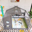 Lit maison sur pied en bois avec tablette de rangement-1172201185-1172201187