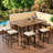 10-piece Outdoor Dining Table Sets Included 2 Foldable Tables And Eight Stools With Cushions