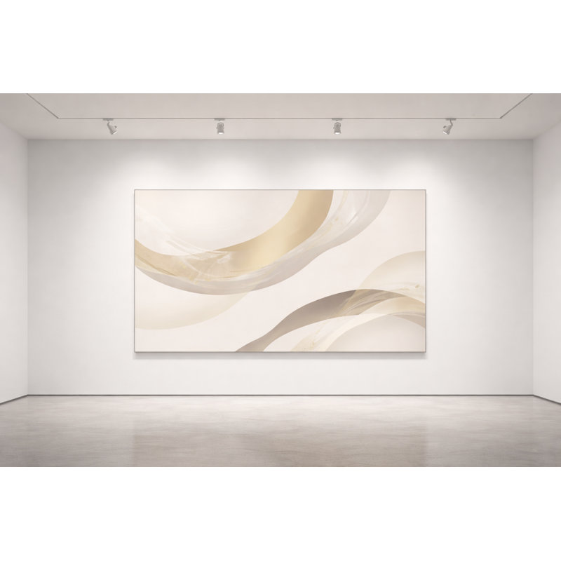 Gilded Current Framed Canvas Wall Art by Kasian Art Studio - White Frame, White