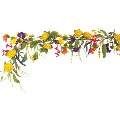 Wildflower 60'' in. Faux Rose Garland Hanger