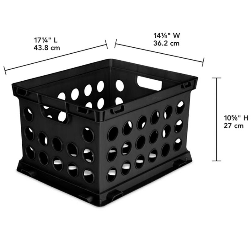 Sterilite Stackable Sturdy Storage Crate Organizer Bins with Handles