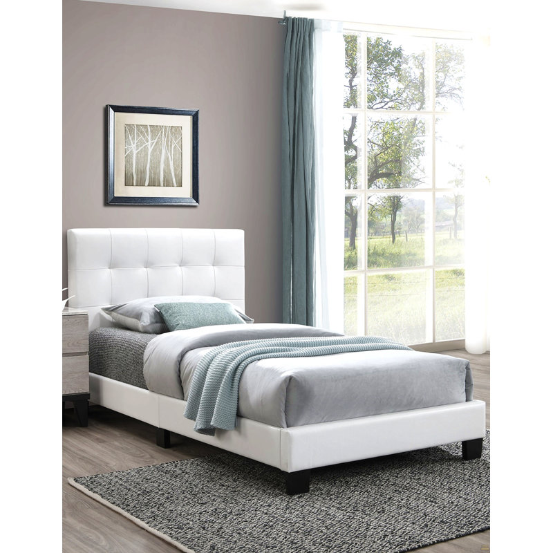 Tête de lit rectangulaire en similicuir 1 pièce, Lit double, Brun