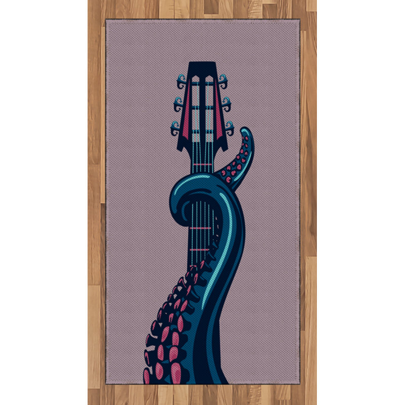 Octopus High Density Long Fiber Poly Threads Decorative Area Rug Carpet, Rectangle 2'7" x 5'