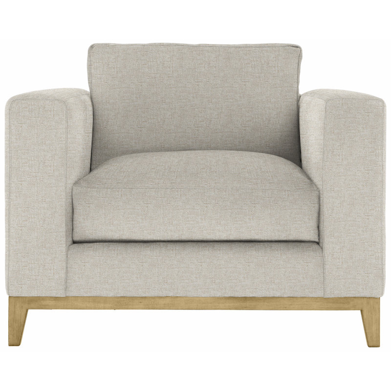 Noel 40" Wide Armchair, Cream Linen 1429-002, Antique Gold