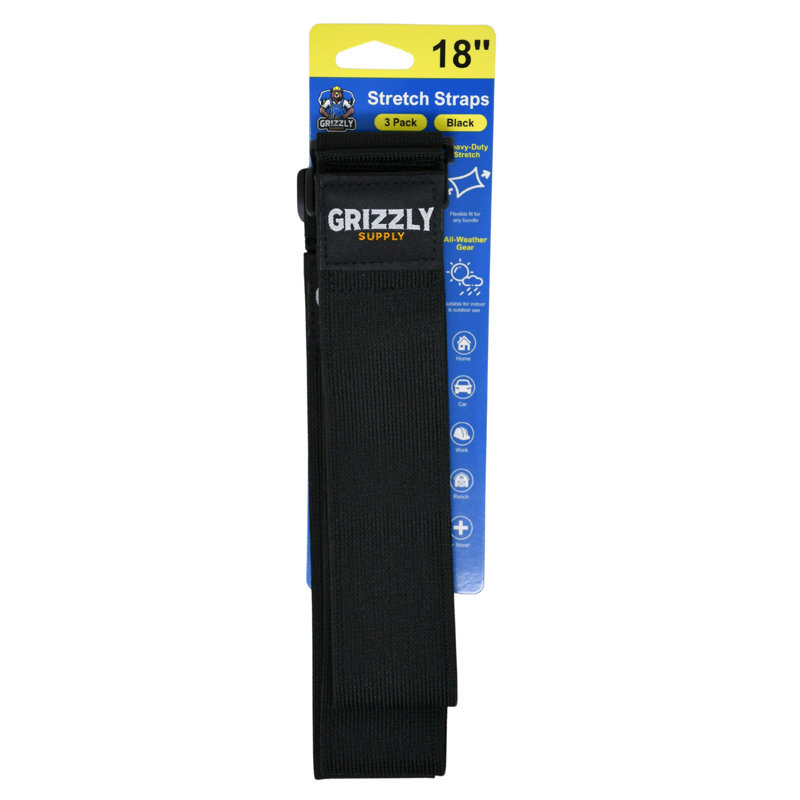 18" Hook and Loop Stretch Strap 3/pk