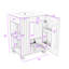 Meuble-lavabo rétro avec lavabo et structure en bois robuste, rangement spacieux-1144134810