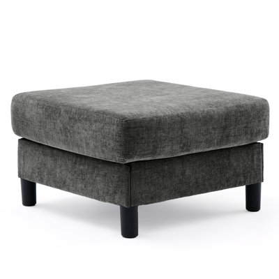 27.5" Wide Square Chenille Upholstered Ottoman， Footstool of Sectional Sofa
