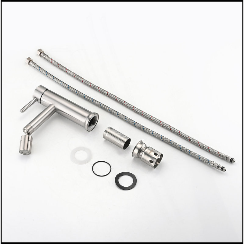 Robinet de salle de bain en nickel brossé pour robinet à 2 modes pour lavabo de salle de bain avec aérateur rotatif à 360 °