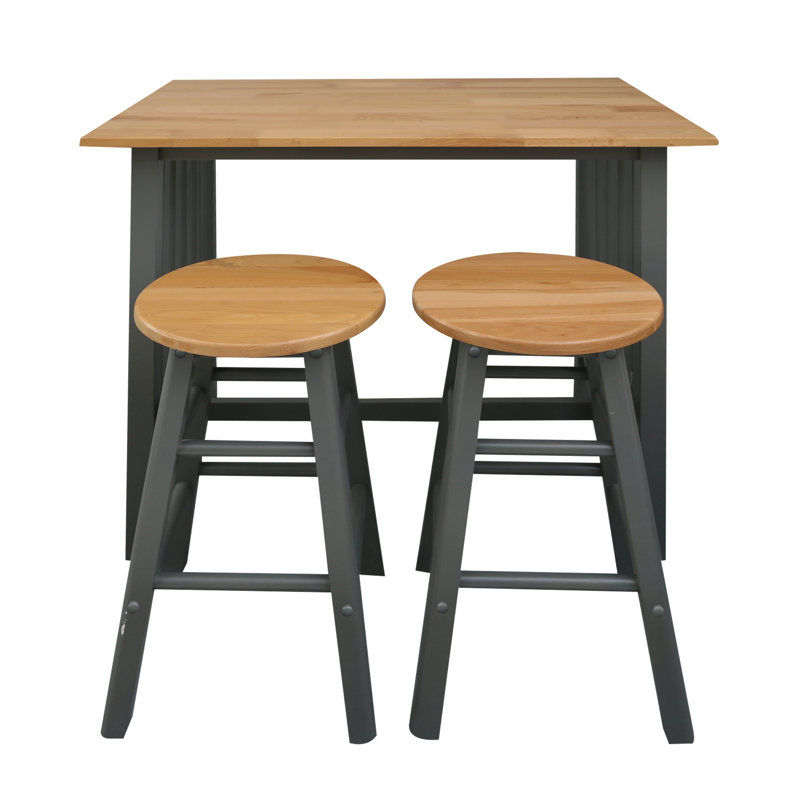 23.5 " W Kitchen Island Set with Solid Wood Top