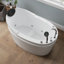 Baignoire autoportante 71 pouces avec massage à bulles d'air, baignoire en acrylique blanc brillant pour salle de bain
