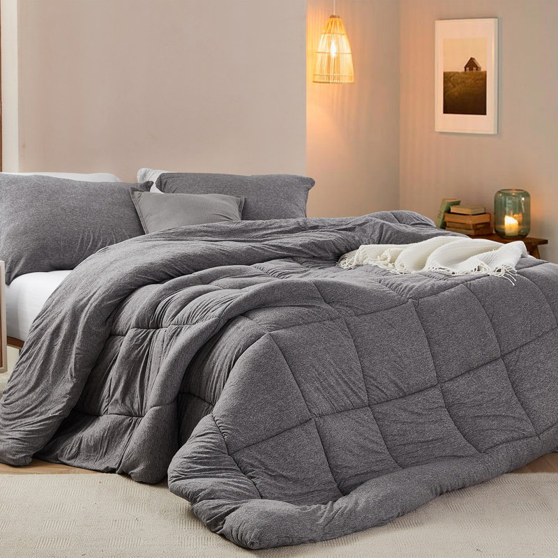 Summertime Coma Inducer Spandex-Infused Oversized Comforter, Dark Gray, Alaskan King Comforter