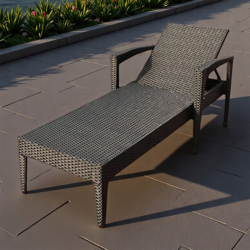 Outdoor courtyard beach leisure recliner, Black, Black