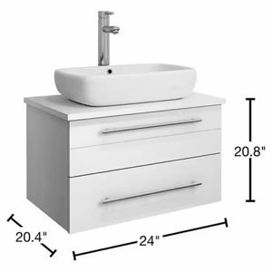 Ivy Bronx Fite 24'' Wall Mounted Single Bathroom Vanity with Quartz Top ...