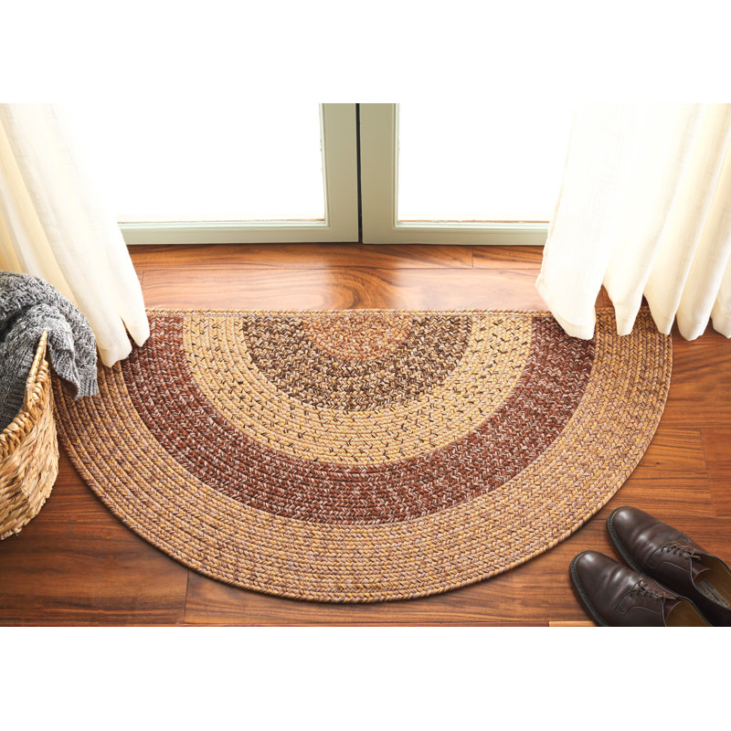 Freshour Woven Performance Machine Washable Performance Chevron Indoor/Outdoor Area Rug, Half-circle 2' x 4'